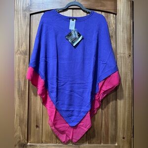 IMAN Purple and Pink Layered Poncho